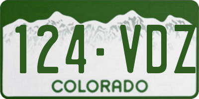 CO license plate 124VDZ