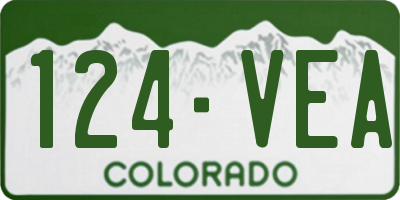 CO license plate 124VEA
