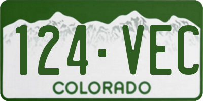 CO license plate 124VEC
