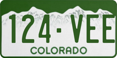 CO license plate 124VEE