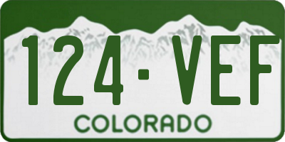 CO license plate 124VEF