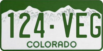CO license plate 124VEG