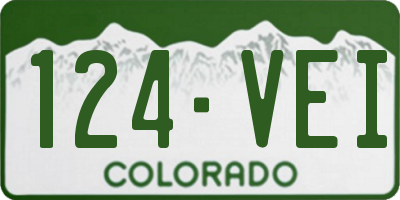 CO license plate 124VEI