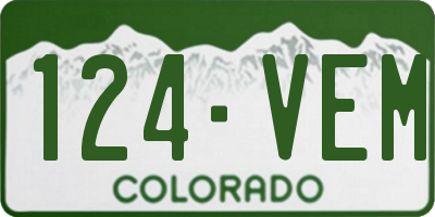 CO license plate 124VEM