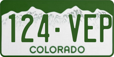 CO license plate 124VEP