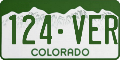CO license plate 124VER