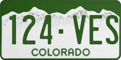 CO license plate 124VES