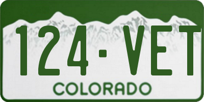 CO license plate 124VET