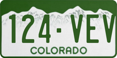 CO license plate 124VEV