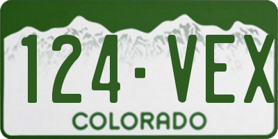 CO license plate 124VEX