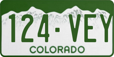 CO license plate 124VEY