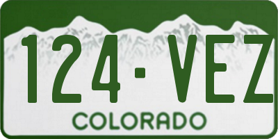 CO license plate 124VEZ