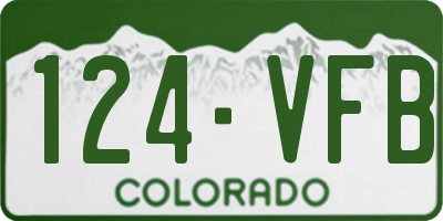 CO license plate 124VFB
