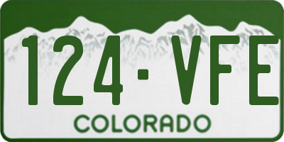 CO license plate 124VFE