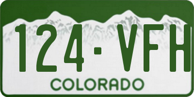CO license plate 124VFH