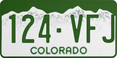 CO license plate 124VFJ
