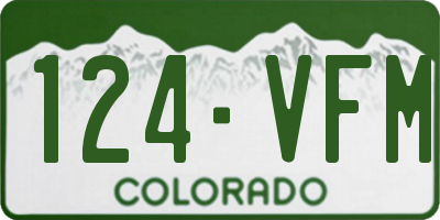 CO license plate 124VFM