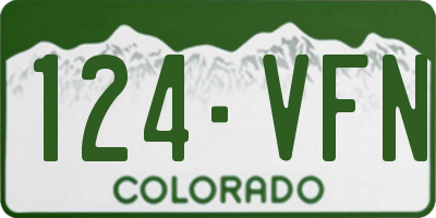 CO license plate 124VFN