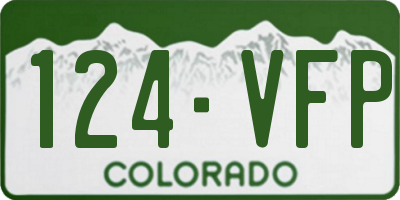 CO license plate 124VFP