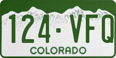 CO license plate 124VFQ