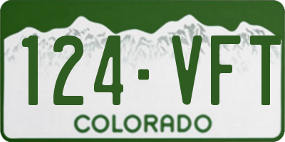 CO license plate 124VFT