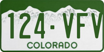 CO license plate 124VFV