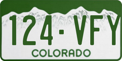 CO license plate 124VFY