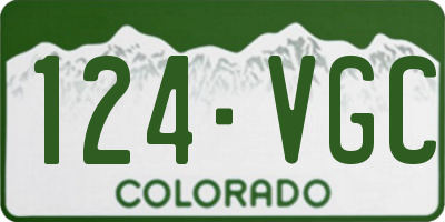 CO license plate 124VGC