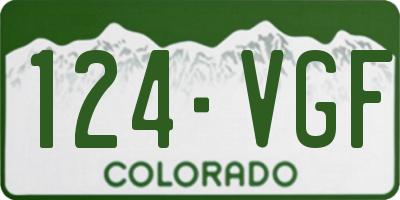 CO license plate 124VGF