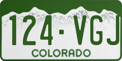 CO license plate 124VGJ