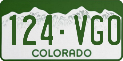 CO license plate 124VGO