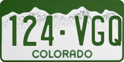 CO license plate 124VGQ