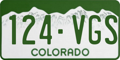 CO license plate 124VGS