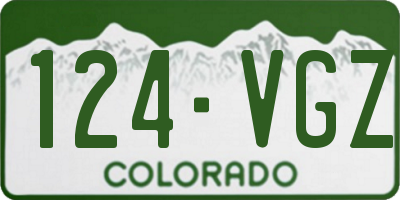CO license plate 124VGZ