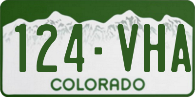CO license plate 124VHA