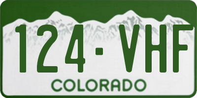 CO license plate 124VHF