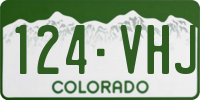 CO license plate 124VHJ