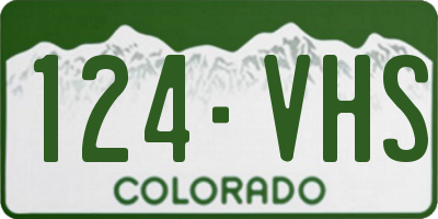 CO license plate 124VHS