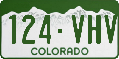 CO license plate 124VHV