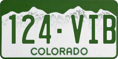 CO license plate 124VIB