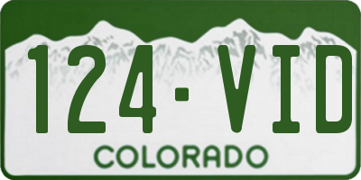 CO license plate 124VID