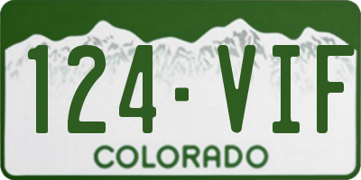 CO license plate 124VIF