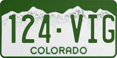 CO license plate 124VIG