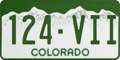 CO license plate 124VII