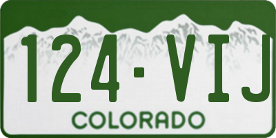 CO license plate 124VIJ