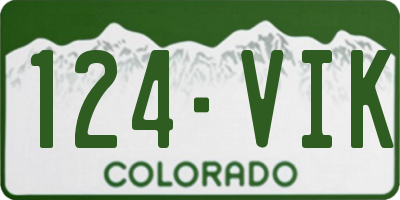 CO license plate 124VIK