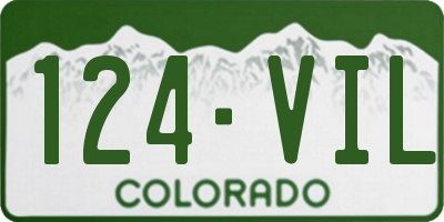 CO license plate 124VIL