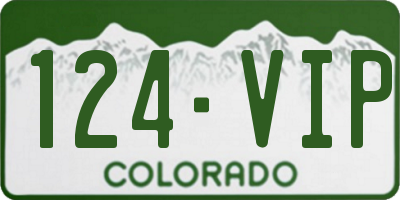 CO license plate 124VIP