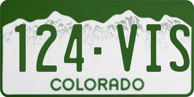 CO license plate 124VIS