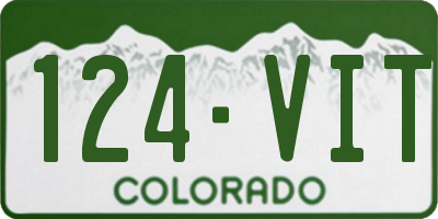 CO license plate 124VIT